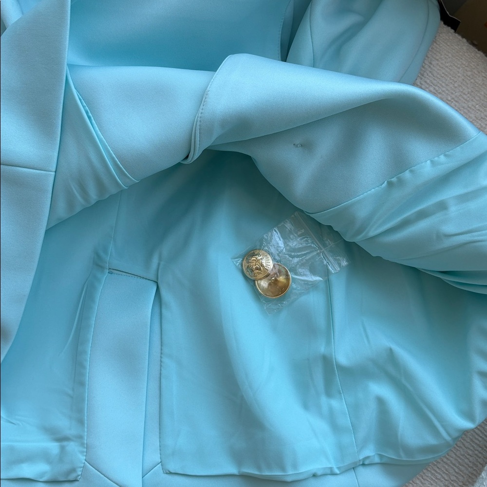 Aqua Blazer with Gold Buttons - Picture 8 of 8